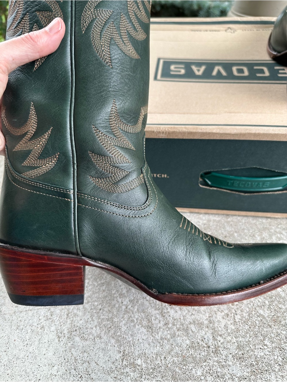 Tecovas Annie boot in hunter green size 9 - Picture 9 of 11